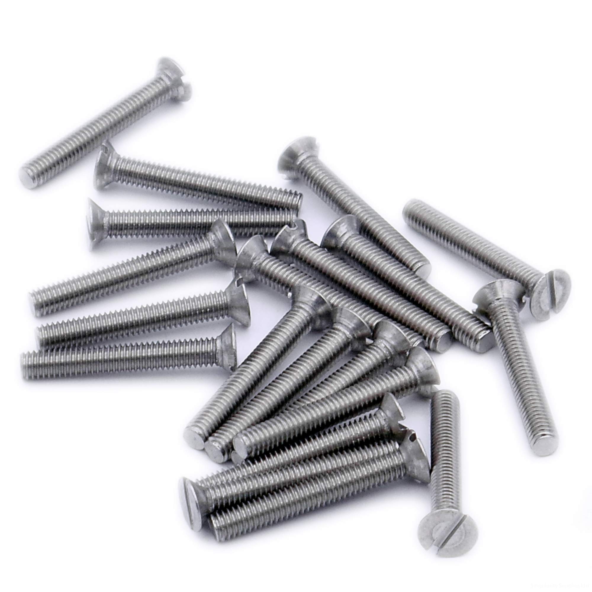 M4 (4mm x 50mm) Slot Countersunk Machine Screw (Bolt) - Stainless Steel (A2) (Pack of 20)