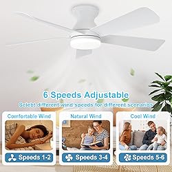 Depuley Modern Ceiling Fan with Light: 42-Inch