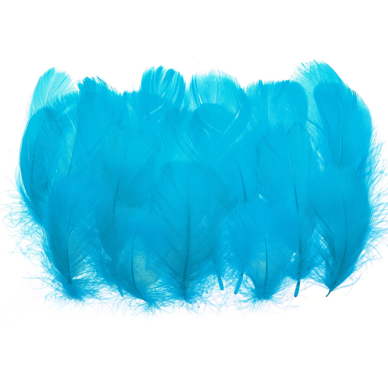 PATIKIL Colorful Feathers 3-5inch, 300pcs Goose Feathers Bulk for Crafts DIY, Wedding Home Party Decorations Dream Catcher, Turquoise