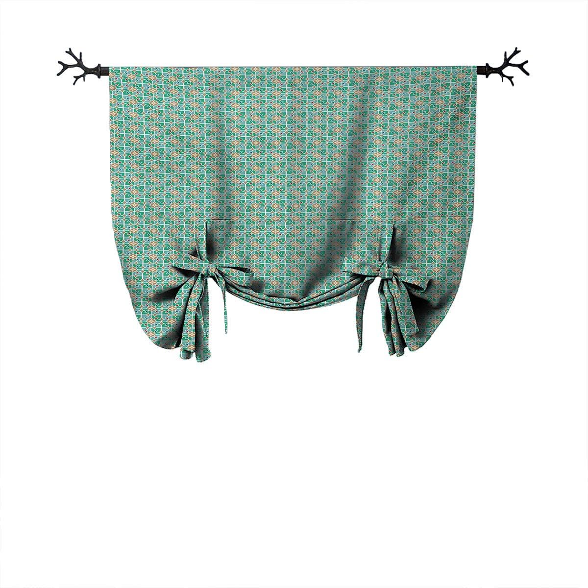 Cortinas romanas simples, patrón de mosaico floral, diseño cultural