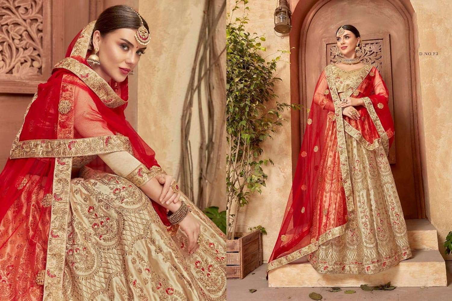 wedding lehenga red and gold
