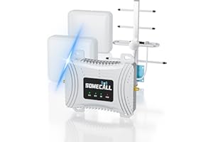 Somecall Cell Phone Signal Booster for Home & Multi-Room with 2 Super High Gain Indoor Antennas up to 9000 Sq Ft for Verizon, AT&T, T-Mobile & More on Band 5/12/13/17, 5G 4G LTE 3G, FCC Approved