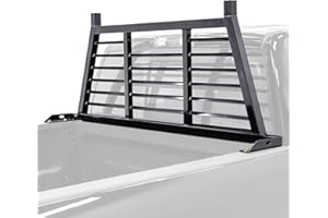 ELEVATE OUTDOOR Steel Louvered Headache Truck Rack with Adjustable Width for 59"-74.5" W Pickup Beds for Cab Protection – Fits Most Makes and Models