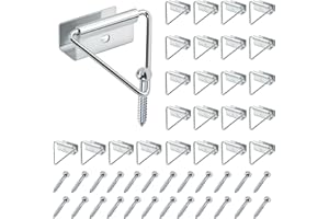 LEWEREST 25 Pack PL 14656 Window Screen Bottom Latch Clips Replacement for Prime-Line 7/16" Window Screens Frame Fastener with Screw, Milled Aluminum Finish