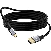 Mini USB Cable 2 FT, USB 2.0 A to Mini B Charging Cord Compatible with GoPro Hero 3+, PS3 Controller, MP3 Player, Dash Cam, Garmin Nuvi GPS, Camera, Blue Yeti, GPS Receiver, Snowball iCE Mic, TI-84