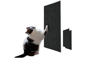 2ME Cat Scratch Mat (3 Pack), 23.6’’ x 11.8’’ Versatile Self-Adhesive Replacement Easy Use for Cat Trees, Cat Wall Furniture, Scratching Posts, and Couch Protection (Black)