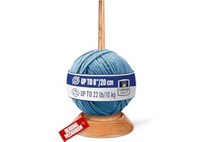 BarvA Yarn Holder 22 Lb Capacity for Chunky Yarn | Smooth Bearing Spinner & Big Rubber Anti Slip Pads for Stability | European Wood Crochet Accessories and Pro Tools for Fiber Crafts