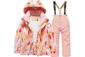 AIMISYOU Kids Ski Jacket & Pants Set Winter Snowboarding Rain Coats Girls Boys Snow Suits
