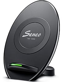 Wireless Charger, Seneo Standard Wireless Charging Pad Stand iPhoneX iPhone8 Plus iPhone8, 10W Fast Wireless Charger Galaxy S9 Plus S9 Note 8/5 S8/S8 Plus S7/S7 Edge S6 Edge Plus