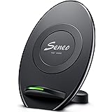 Seneo iPhone XS MAX Wireless Charger, Qi Certified Wireless Charging Stand Compatible with iPhone XS MAX/XR/XS/X/8/8 Plus, 10W for Galaxy Note 9/S9/S9+/Note 8, 5W All Qi-Enabled Phones(No AC Adapter)