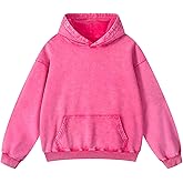 Ystävä Oversized Hoodie for Men Trendy Washed Sweatshirt for Adult Loose Fit Cotton Pullover for Youth