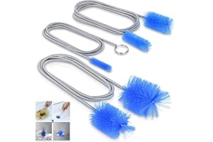 Premium 3-Piece Drain Brush Set Flexible Long Stainless Steel Tube & Double-Ended Brushes for Kitchen Sink, Pipe Cleaning & P