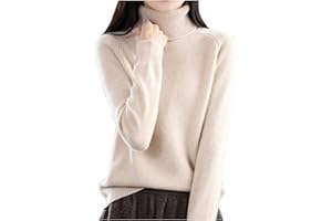 YOLAI Womens Cashmere Sweaters Turtleneck Long Sleeve Pullover Casual Knitted Pullover Warm Cozy Tops Fall Winter Clothes