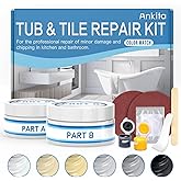 Fiberglass Tub Repair Kit (Color Match), 3.7oz Fiberglass Shower, Porcelain Sink and Acrylic Bathtub Repair Kit, Quick to Fix Cracks, Chips, Dents, Holes on Bath Tub & Toilet, Almond/Biscuit/Bone