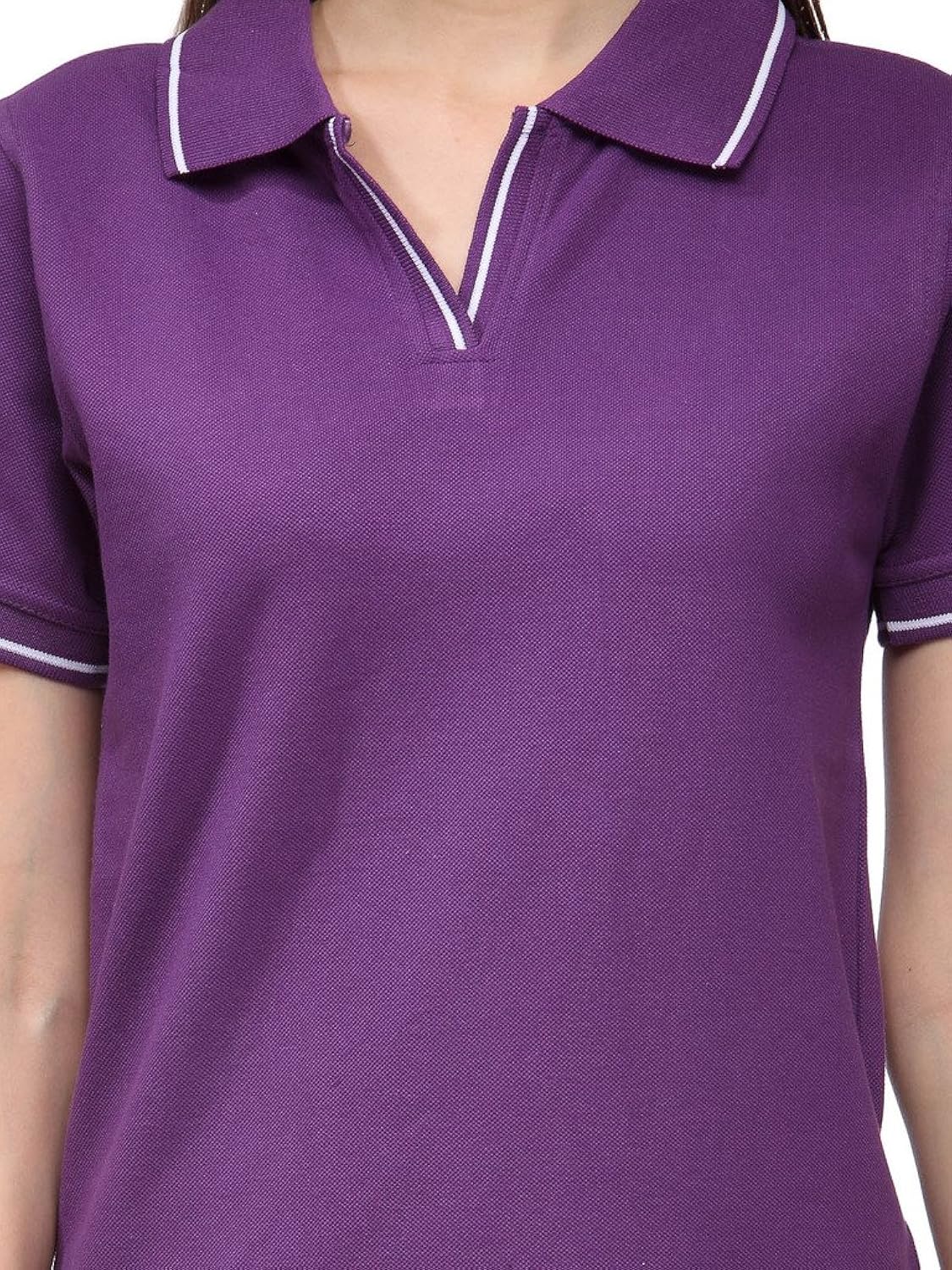 scott women's premium cotton polo t-shirt - purple