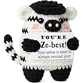 Mini Inspirational Gifts for Women Men Emotional Cheer Support Zebra Galentines Birthday Gifts for Friends Coworkers Boss Sisters Self Care Gift Positive Crochet Animals Valentines Day Decorations