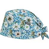 Scrub Caps Women, Double-Sided Printed Adjustable Women's Surgical Cap with Buttons, Breathable Design for Nurses and Doctors
