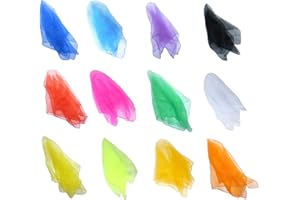 Hoerev Pack of 12 Approx. 24" x 24" Juggling Dancing Scarves Floaty Scarves,Mixed