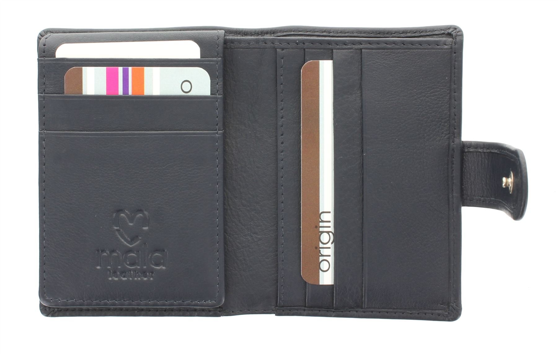 Mala Leather Origin Collection Leather Credit Card Holder with RFID Protection 137_5 Navy