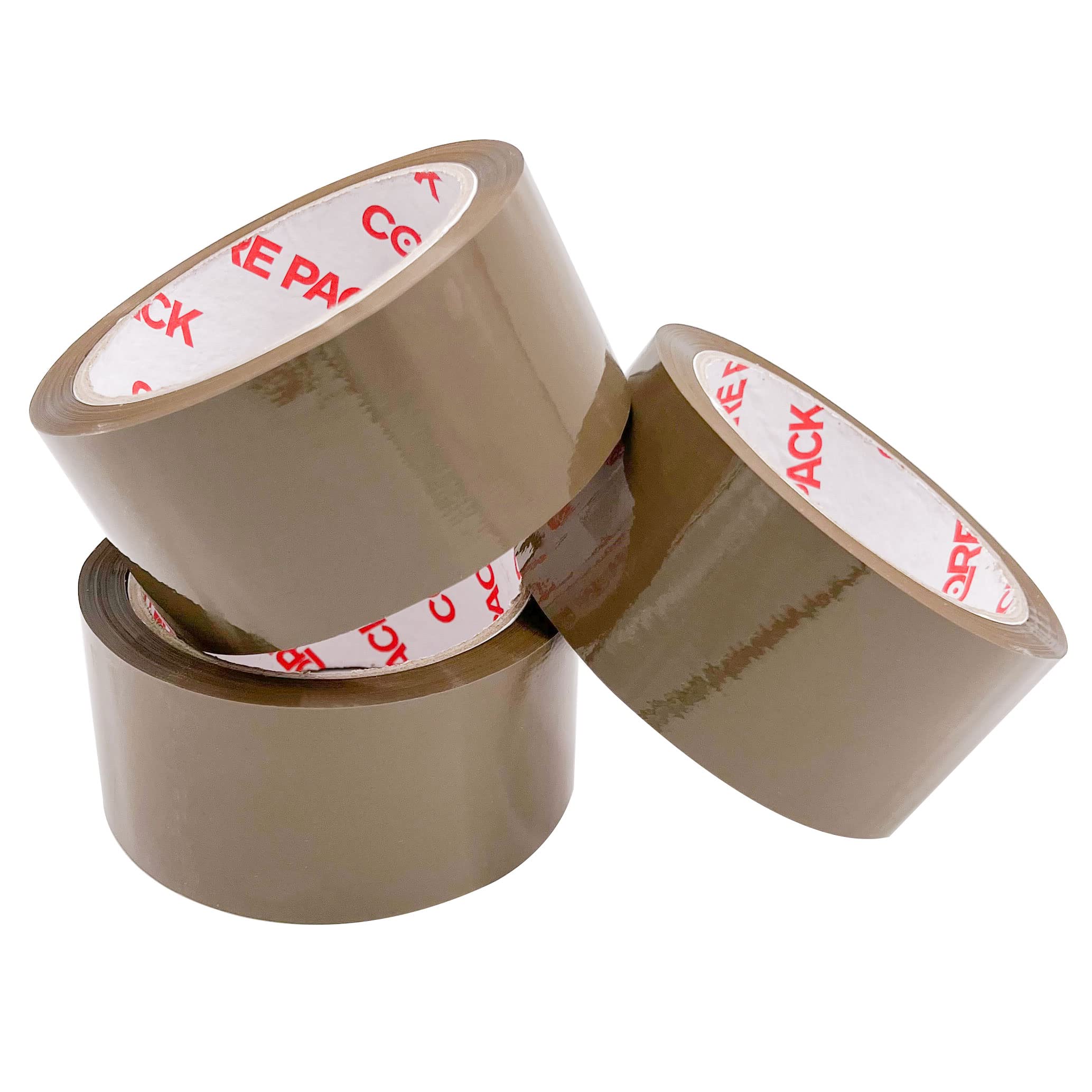 CorePack Strong Packaging Tape | 48MM x 66M | Secure and Sticky Packing Tape Suitable for a Heavy Duty Seal on Shipping Parcels & Boxes (Brown, 3 Pack)