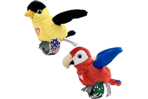 Happy Yappers: Birds 2 Pack - Oriole & Red Parrot - Slap Bracelet Interactive Plush Toy Birds, They Chat-Sing-Mimic Each Other, Flap Wings, Kids 3+