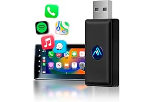 AutoSky Wireless Carplay Adapter - Converts Wired to Wireless Carplay Dongle Plug & Play - Fit Cars 2015 or Newer with Factory Wired CarPlay - Micro Edition Black Matt