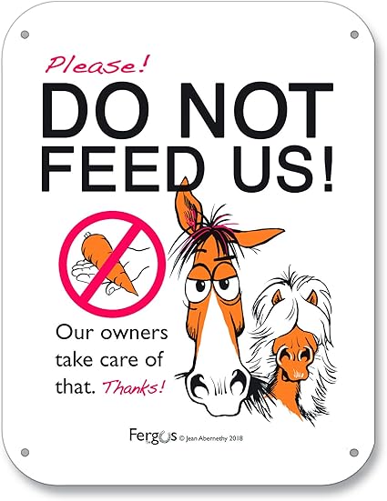 Amazon Com Fergus The Horse Barn Stall Fence Sign Do Not Feed
