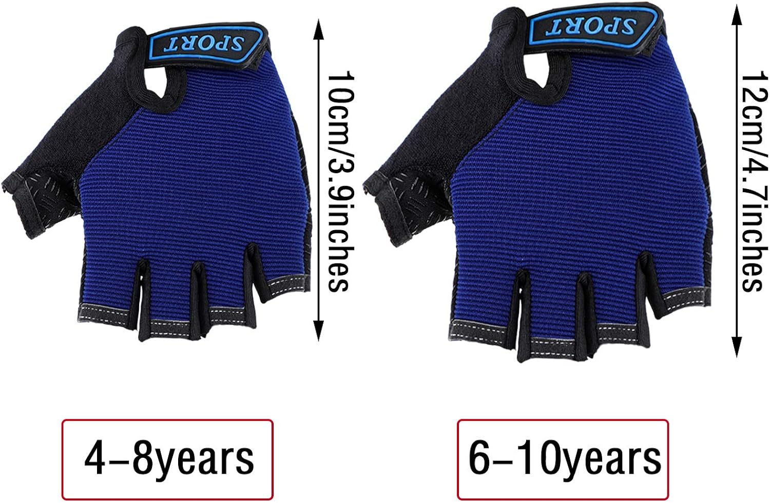 3 Pairs Kids Half Finger Gloves Sport Gloves Non-Slip Gel Gloves for Children Cycling Riding Biking, Blue, Grey Camouflage, Black : Clothing