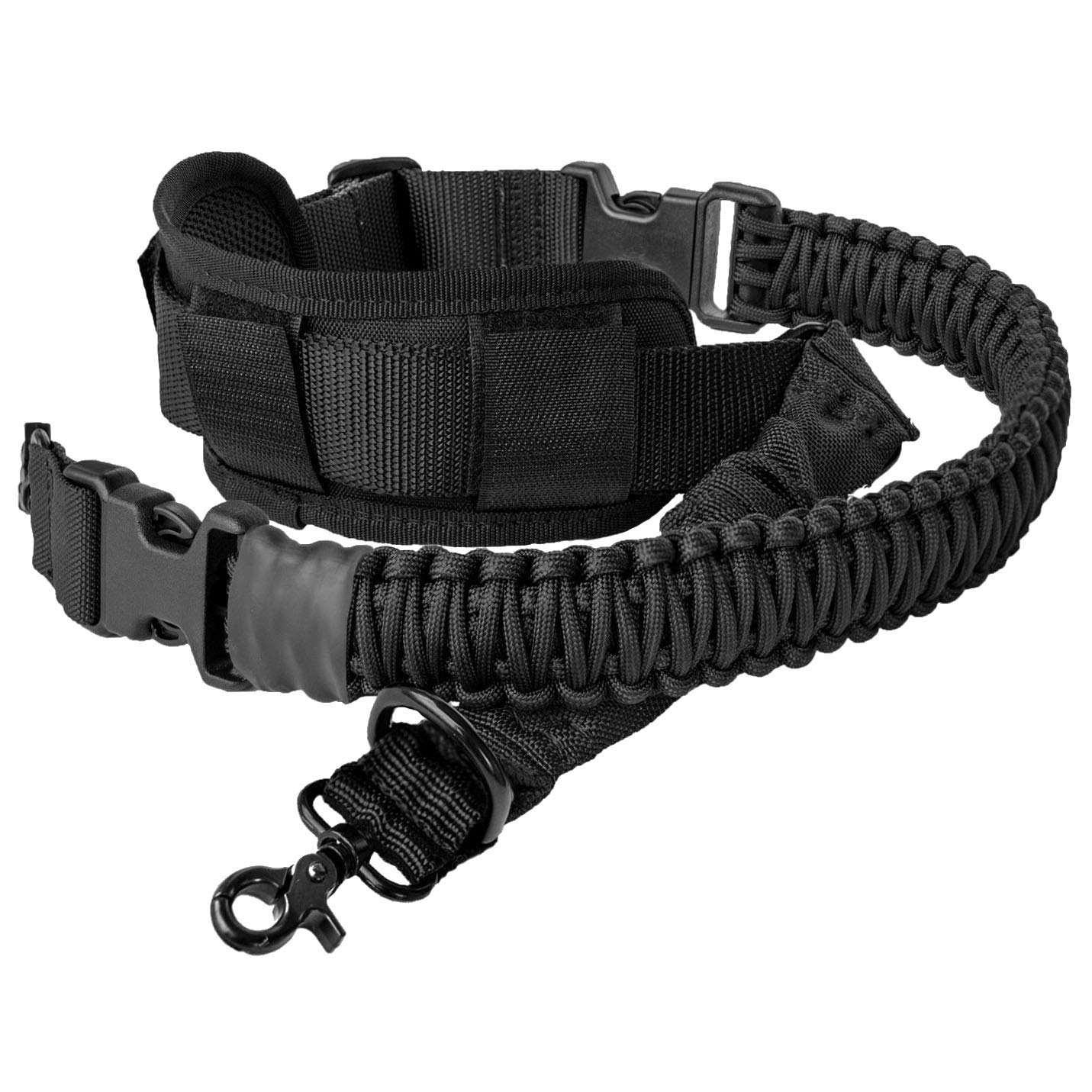 Mifz 550 Paracord Gun Sling 2 Point Rifle Sling Multi Use Two Point Sling Adjustable Rifle Strap (Black-A)