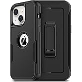 HayyaCase for iPhone 15 Case with Belt Clip : Heavy Duty Military Grade Drop Protective Case with Belt Clip [2X Screen Protectors ] for iPhone 15 6.1", Black