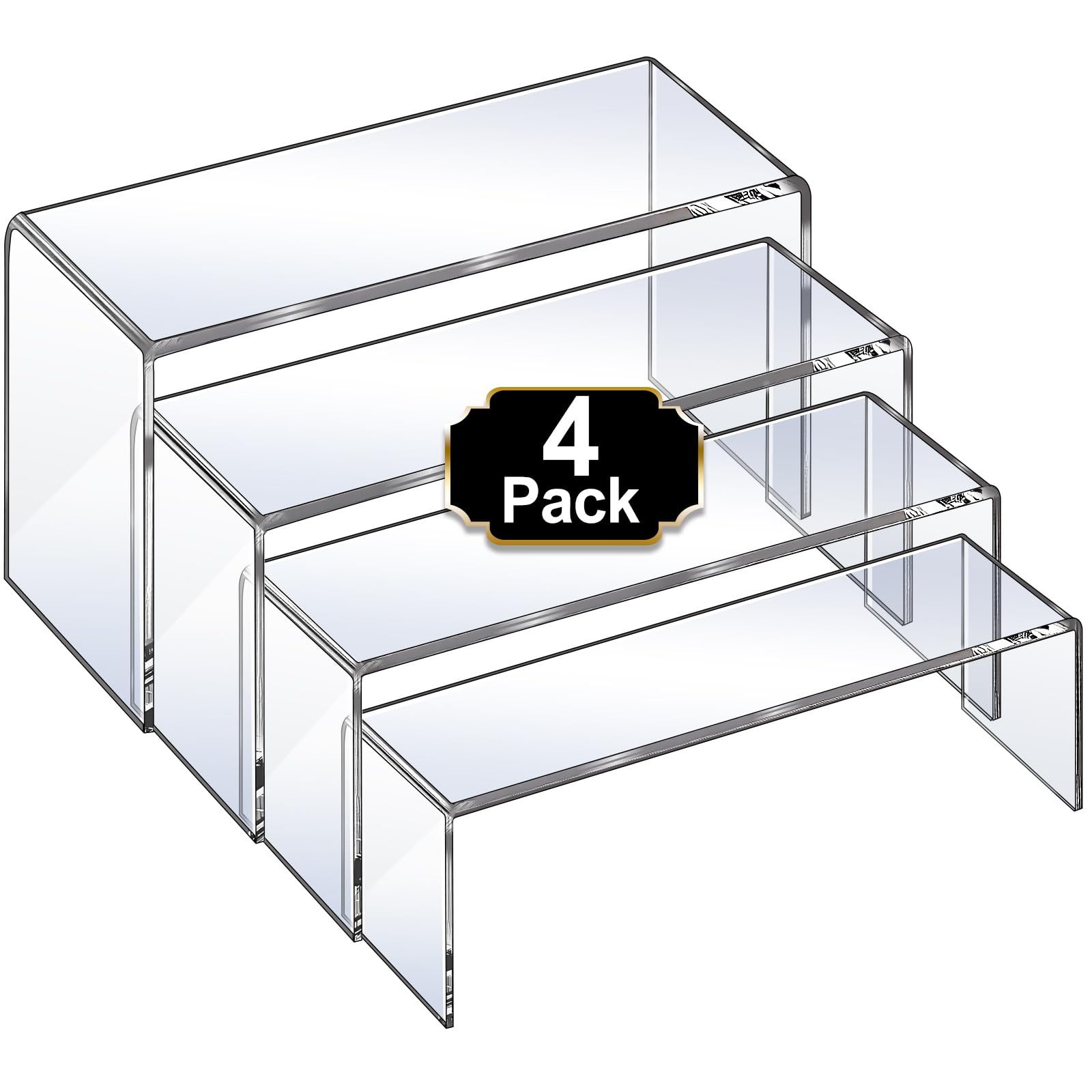 Aheroi Display Risers, 4 Pcs Acrylic Riser Display