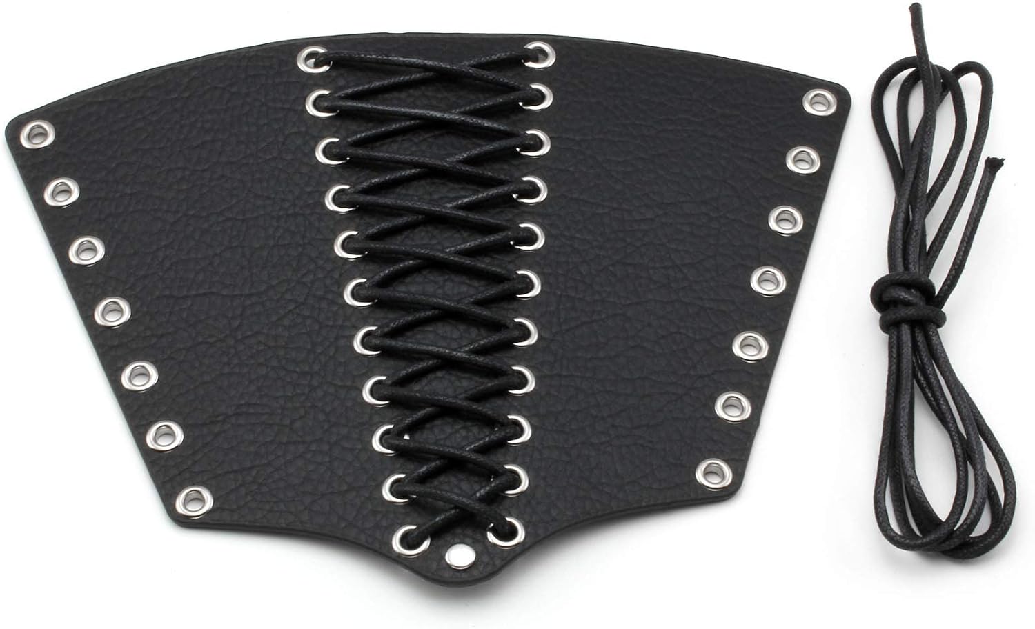MILAKOO Punk Goth Leather Bracer Gauntlet Medieval Viking Wristband Knight Arm Gauntlet Adjustable, Black - Image 4