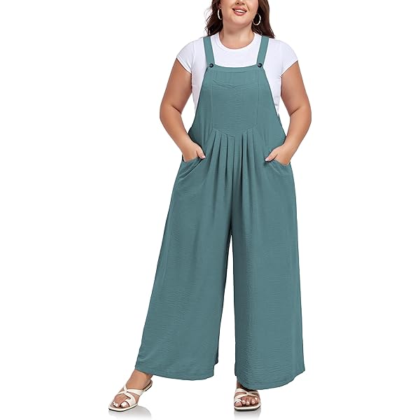 Amazon.com: D-Sun Women Denim Overalls Wide Leg Bib Pants