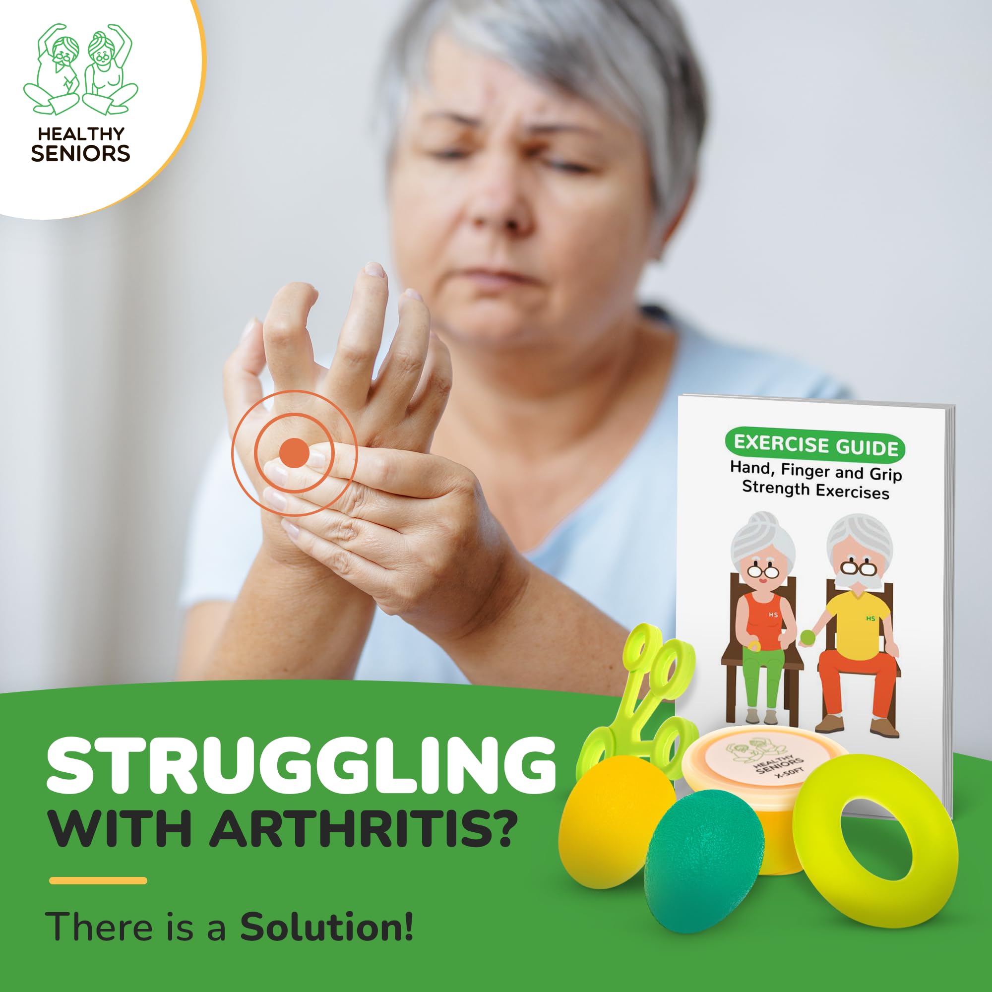 Healthy Seniors Physical Therapy Putty Kit, Finger Exercisers, and Hand Strengtheners. Improves Grip Strength, Dexterity, and Mobility. Supports Injury and Recovery Stress Relief