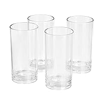 Amazon Basics Tritan Highball Glasses - 18-Ounce, Set of 4 (Plastic Material)