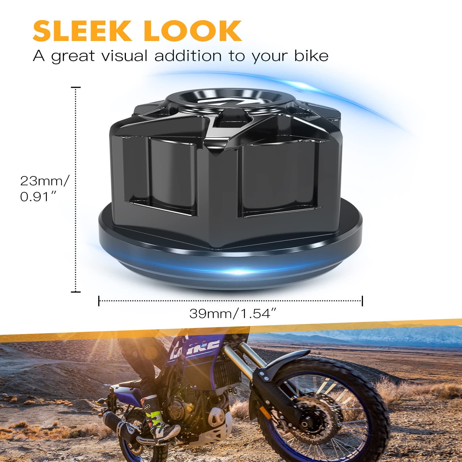 NICECNC Black Steering Stem Nut Compatible with Yamaha Tenere 700/XTZ700 2019-2024,Tenere 700 Rally Edition 2020-2024,MT-09 2018-2020,YZF R7 2022-2023,FZ09 2014-2017,See Fitment