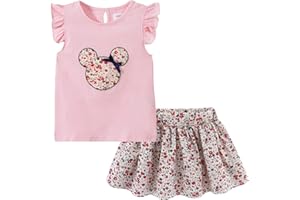 Mud Kingdom Girls Outfits Cute Cartoon Polka Dots Summer Holiday Clothes Sets