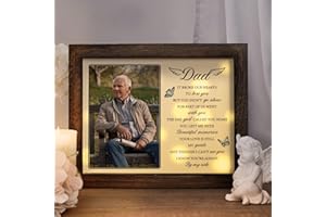 BUIOATA Memorial Gifts for Loss of Dad, Dad in Heaven LED Memorial Shadow Boxes, Bereavement Gifts for Loss of Father, in Memory of Dad, Loss of Father Sympathy Gift, Remembrance Gifts Fits 4x6 inch Photo