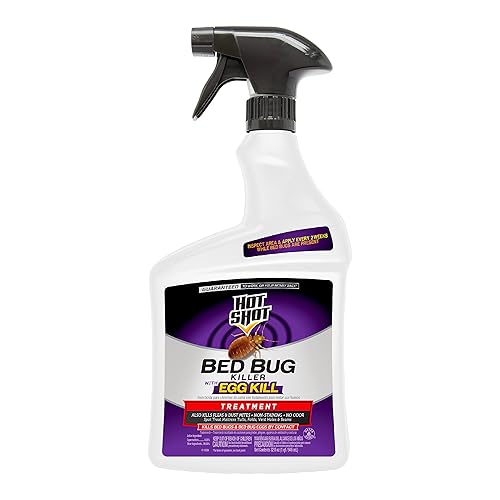 Hot Shot Ready-to-Use Bed Bug Killer Spray, Kills Bed Bugs and Bed Bug Eggs, Kills Fleas and Dust Mites, 32 Ounce