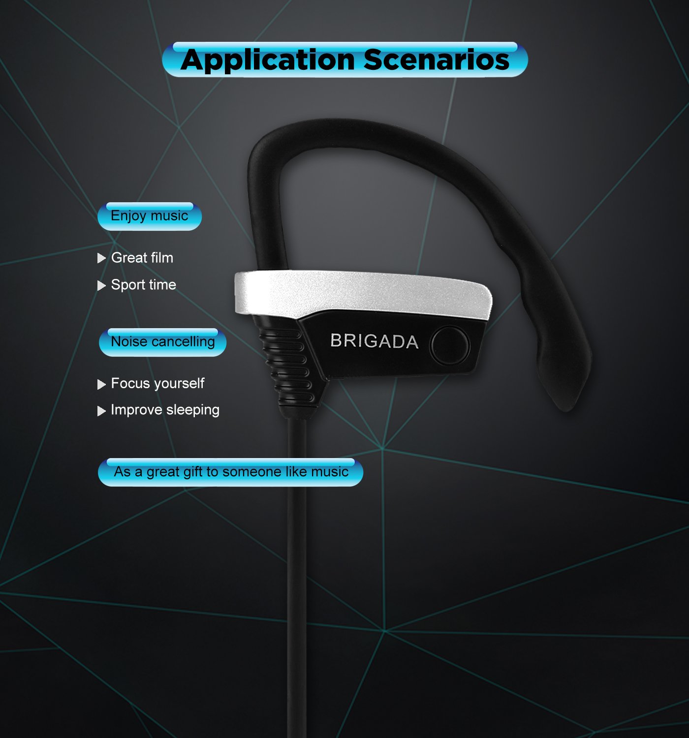 BRIGADA Best Headphones, The best Wireless Bluetooth On Ear Headphones with Mic for Music Under 30$, Noise Cancelling Sport Headphones Heavy Bass Wireless Headset for Phone, IPX7, 5H