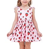 NUBEEHOHO Toddler Girl Summer Dresses Kids Flutter Sleeve Casual Dress Vibrant Color Sundress 2-7 Years