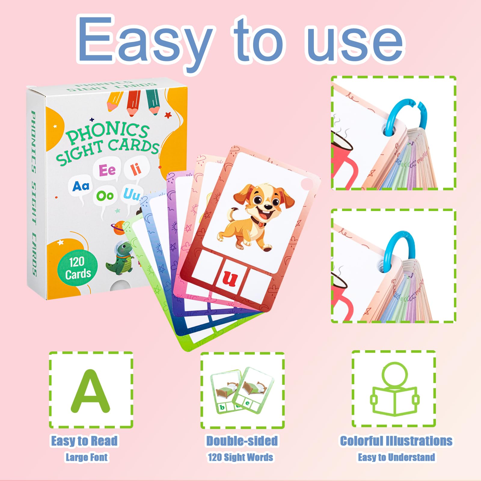 Mua Sight Words Flash Cards, Phonics CVC Word Games, Kindergarten Sight ...
