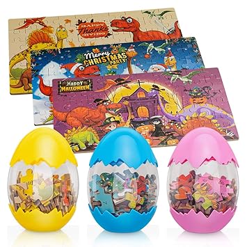 Buy Dinosaur Jigsaw Puzzles Surprise Eggs Dino Eggs With 60 Pieces Easter Eggs For Kids Ages 3 Years Old 3 Pack Online At Low Prices In India Amazon In