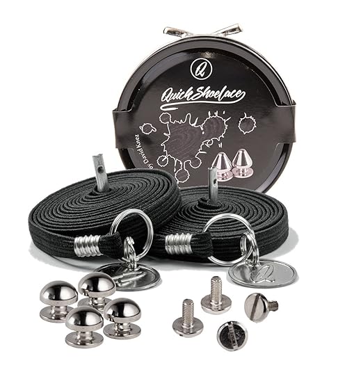 Quickshoelace Innovatives Fashion Shoelace System - Flache elastische Schnürsenkel ohne binden mit Metallspitzen