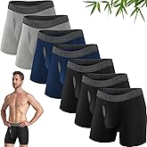 IGOLUMON Mens Underwear Boxer Briefs 7 Pack Breathable Bamboo Rayon Underwear Boxers for Men Soft Boxer Briefs with Pouch