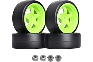HobbyPark Hard Plastic 12mm Hex RC Drift Wheels and Tires for 1/10 Scale Tamiya HPI Traxxas Kyosho Redcat HSP Drifting, Set of 4