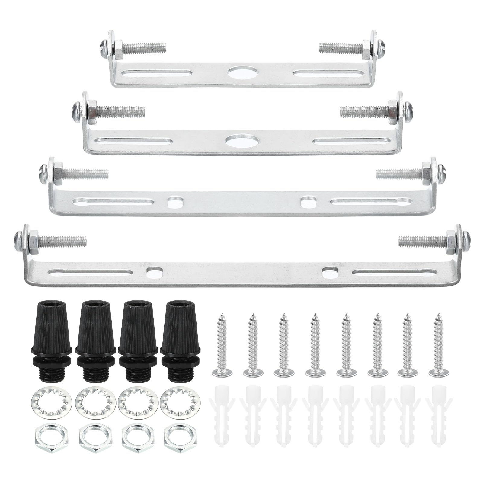 PATIKIL 90mm 100mm 120mm 130mm Ceiling Light Plate Kit, 4 Set Light Fixture Mounting Bracket Plate Universal Steel Crossbar for Home Office Pendant Wall Light