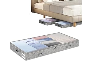 Under Bed Storage - Large Capacity Blanket Box, Clothes Storage Bins Medium Size, Durable Fabric Material, Space-Saving Organ