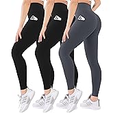Blisset 3 Pack High Waisted Leggings for Women with Pockets Soft Active Tummy Control Pants for Yoga Running & Daily Wear