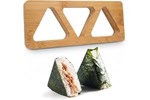 Onigiri Mold Wood, 3 Cavity Rice Ball Mold Set, Triangle Sushi Onigiri Maker, Easy to Clean Rice Ball Maker for Kids Lunch Pi